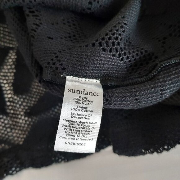 Sundance Dorina Black Lace Mock Neck Blouse Size Lg Size Lg - Picture 10 of 11